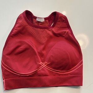 Gymshark High-Neck Seamless Sports Bra - Deep Red